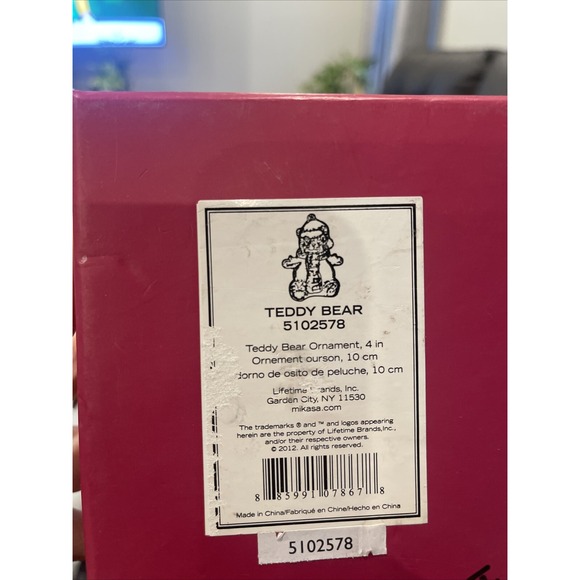 CELEBRATIONS by MIKASA 4" Cut Class TEDDY BEAR Christmas Ornament~New in Box - Picture 4 of 4